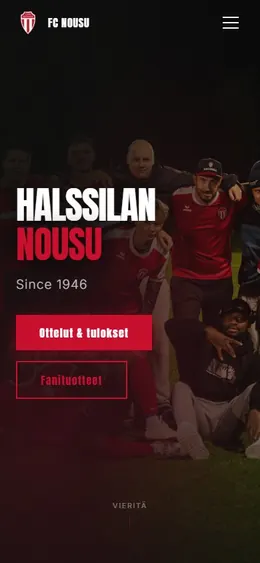 Jyväskylän Nousu ry -verkkosivu puhelimella